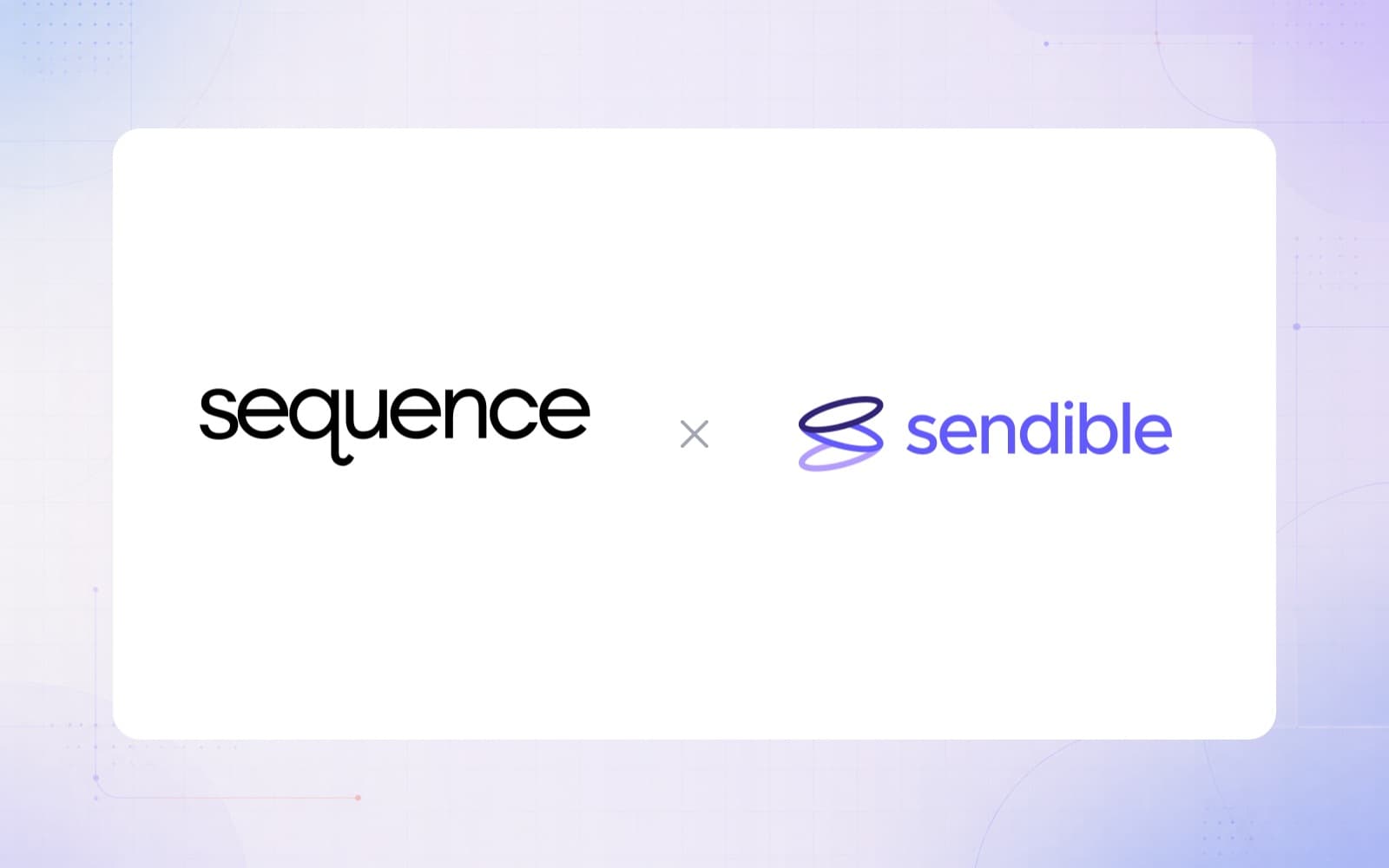 Sequence and Sendible logos on a white comparison panel with a softly coloured background.