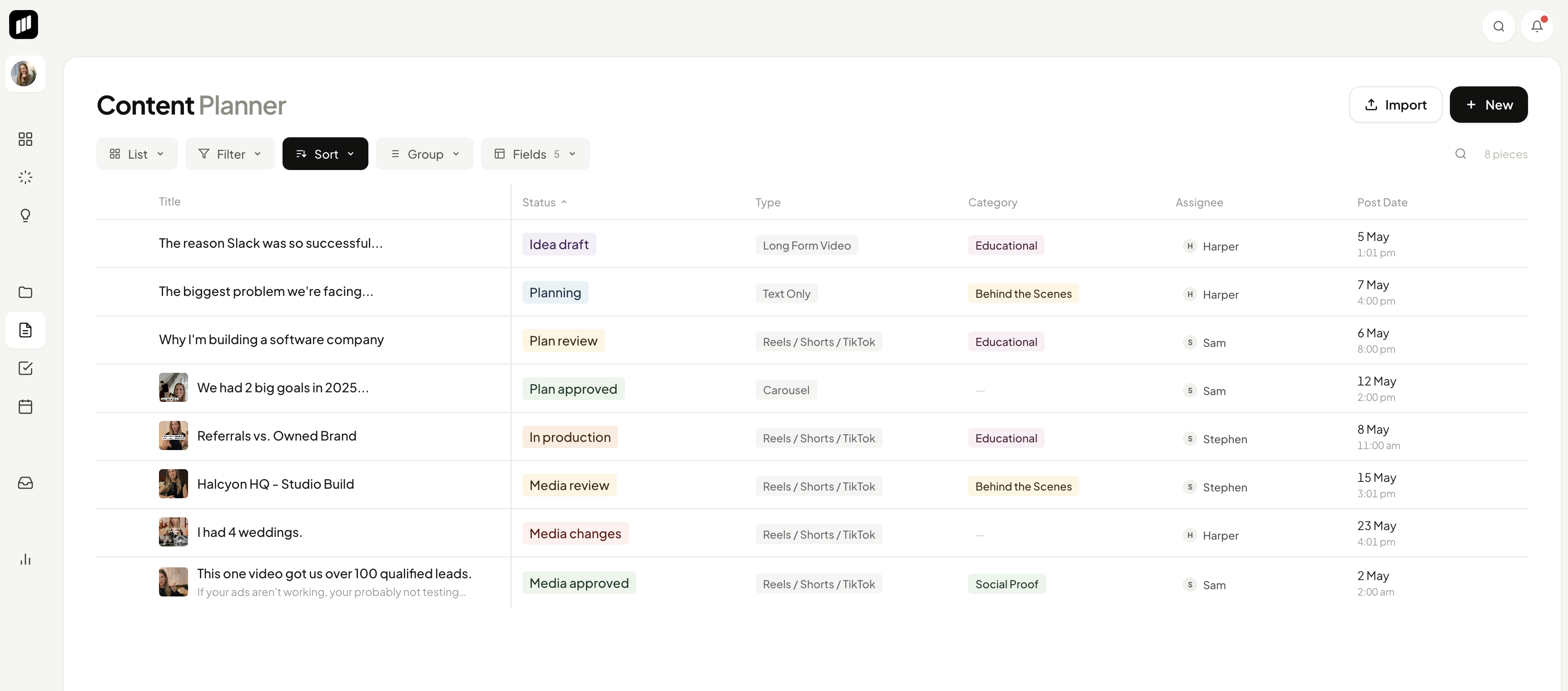 Sequence app — review workspace