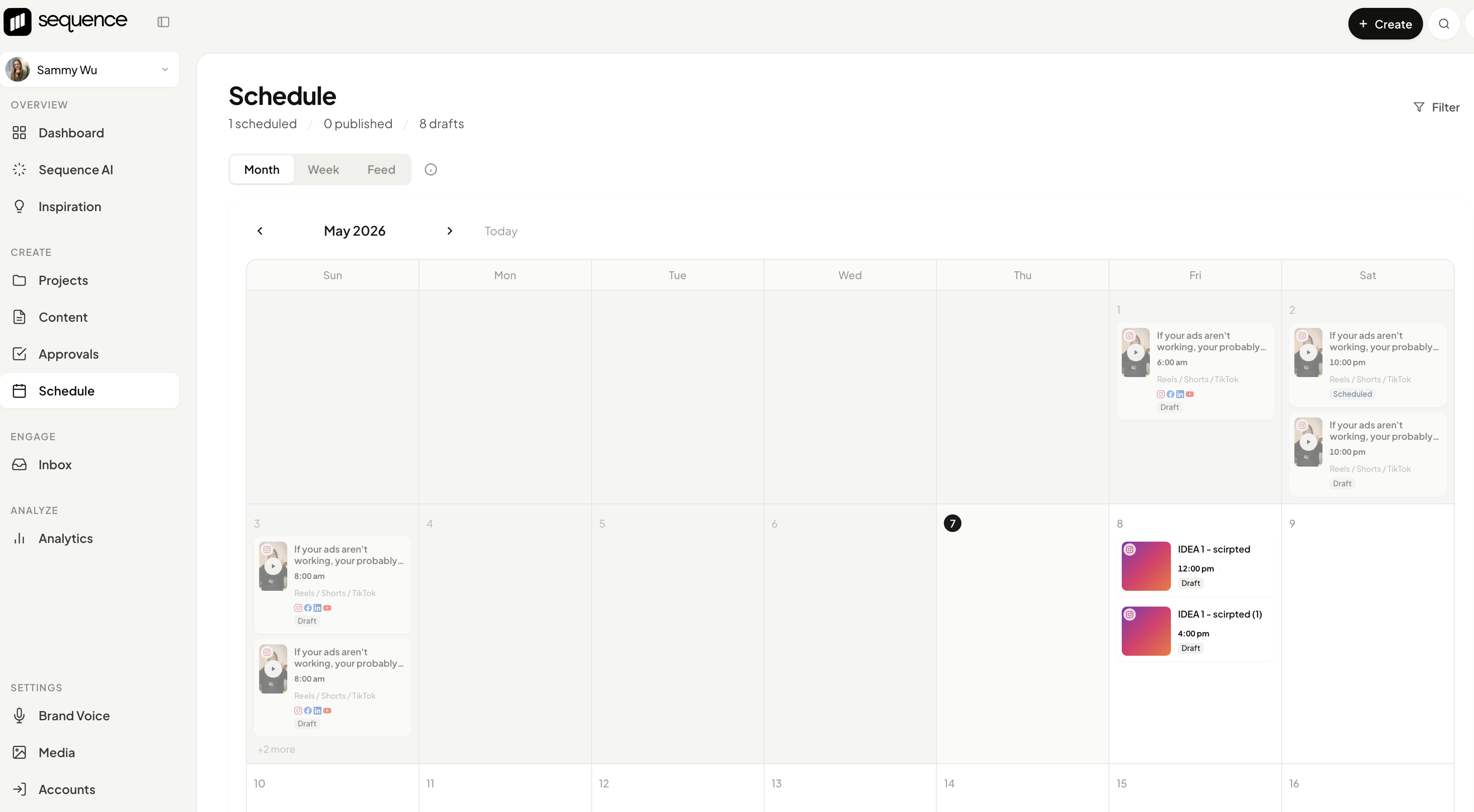 Sequence app — schedule